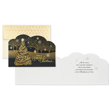 CARDBOX GOLD TREE ON BLACK
