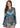 TOP *PETITE* BLUE MULTI HALF PLACKET LONG SLEEVE