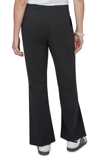 PANT *PETITE* CHARCOAL PULL ON STRETCH RIB