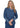 TOP *PETITE* BLUE COWL NECK STRETCH RIB