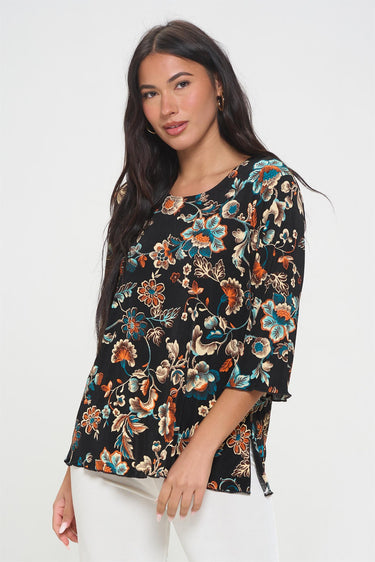 TOP *MISSY* MULTI MERROW PRINT 3/4 SLV