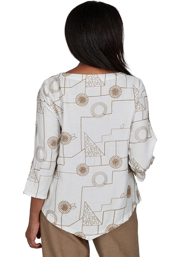 TOP *MISSY* IVORY METALLIC SOUTACHE