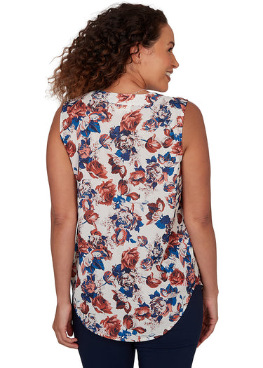 TOP *MISSY* V-NECK SUMMER ROSE
