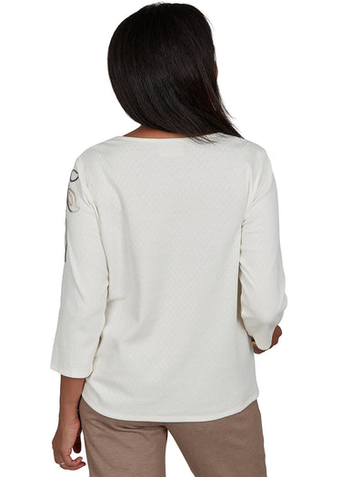 TOP *MISSY* IVORY SOUTACHE FLORAL
