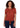 TOP *MISSY* BRICK RED MULTI SHORT SLEEVE TIE FRONT W/POCKET