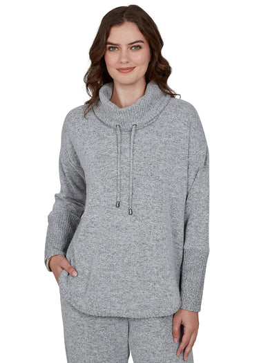 TOP *MISSY* COWL NECK COZY KNIT LONG SLEEVE 3 COLORS