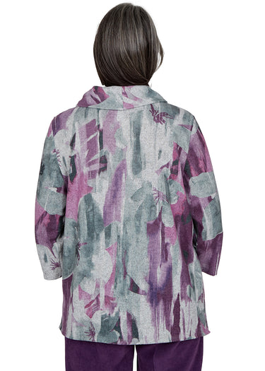 TOP *PLUS* GRAY FLORAL BRUSHSTROKE