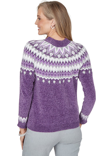 SWEATER *MISSY* AMETHYST FAIRISLE CHENILLE