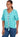 TOP *PETITE* TURQ MULTI ELBOW SLEEVE V-NECK TIE FRONT