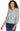 TOP *MISSY* EGRET MULTI ELBOW SLEEVE PAISLEY SLUB