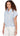 TOP *MISSY* WHITE POWDER BLUE YARN DYE STRIP FLORAL
