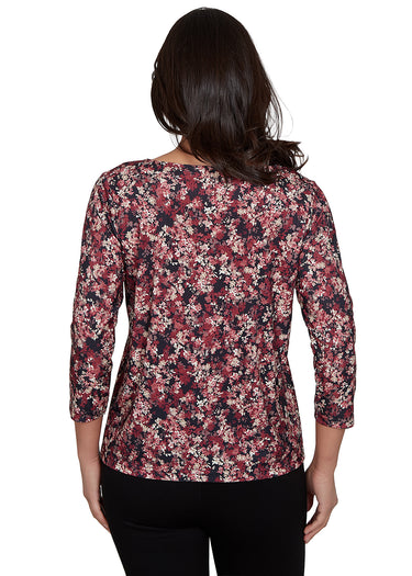 TOP *MISSY* BLACK MULTI COWL NECK ONION SKIN