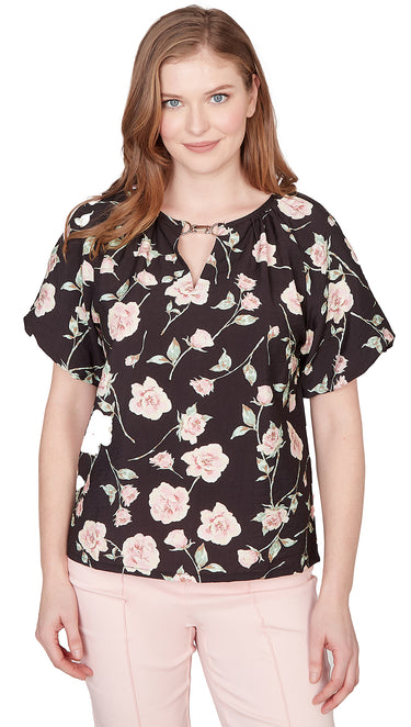 TOP *PLUS* BLACK MULTI CRUSHED FAILLE
