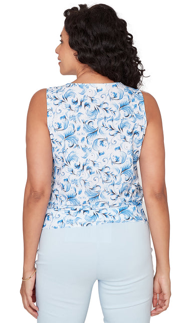 TOP *PLUS* WHITE MULTI ONION SKIN TIE FRONT