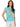 TOP *MISSY* CARIBBEAN BLUE ASYM SIDE RUCHED PRINT