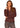 TOP *MISSY* HEATHER OXBLOOD LONG SLEEVE MANDARIN COLLAR MIXED MEDIA
