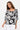 TOP *MISSY* BLACK IVORY FLORAL TIE NECK PEASANT