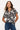 TOP *MISSY* BLACK IVORY TAUPE FLRL PRNT LATTIC S/S