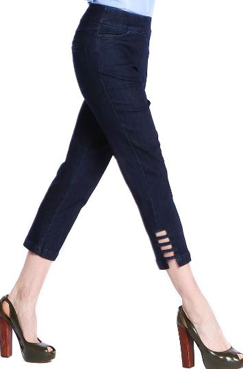 Petite Crop Pants with Pockets and Strap Hem Vents