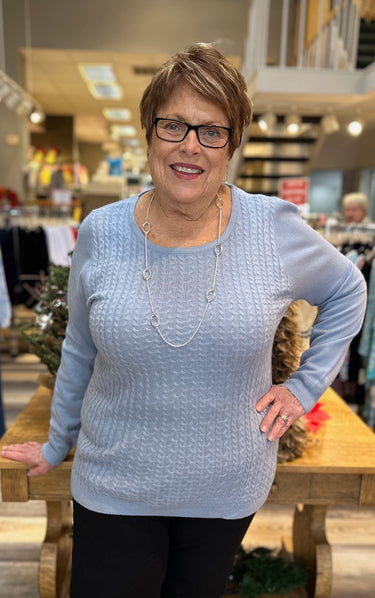 SWEATER *MISSY* BABY CABLE FRONT CREW NECK