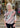 TOP *MISSY* CORAL WHITE FLAMBOYANT STRIPE 3/4 SLEEVE