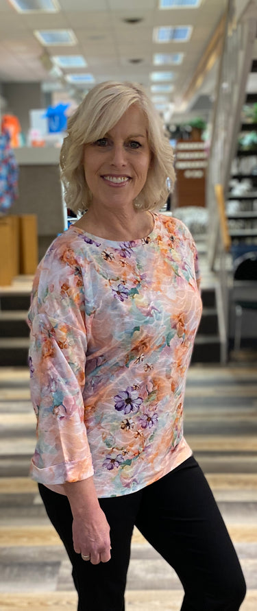 TOP *PLUS* PRINT TEXT DROP SHOULDER