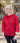 SWEATER *PETITE* RED TONAL JACQUARD SPLIT COWL