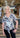 TOP *MISSY* NEUTRAL TROPICAL SLV PRNT VNK TIE FRNT