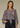 TOP *MISSY* BLACK PLUM MULTI PEASANT SLEEVE SPLIT NECK