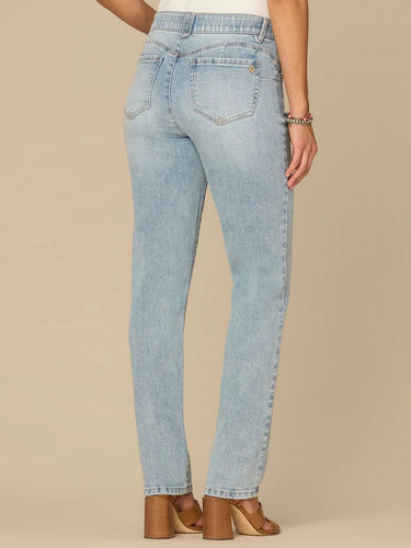 “Ab”solution® Mid-Rise Light Blue Booty Lift Straight Leg Jeans