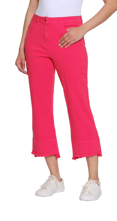Garment-Dyed Stretch Denim Crop Pant