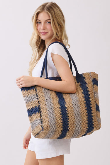 TOTE MULTI COLOR STRIPE NAVY