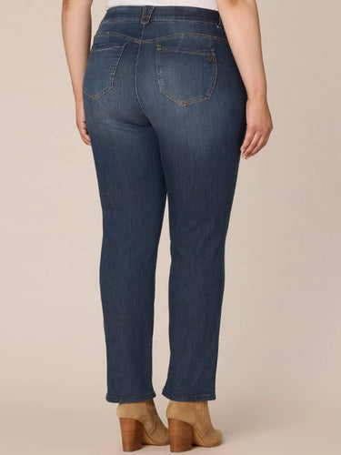 Stretch Denim "Ab"solution® Straight Leg Plus Indigo Jeans