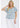TOP *MISSY* IVORY TEAL BUBBLE HEM PEASANT