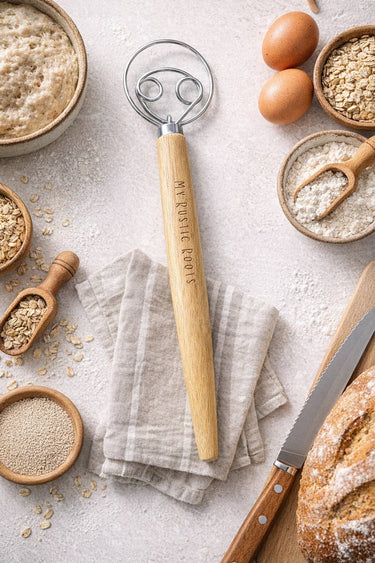DANISH DOUGH WHISK WITH WOOD HANDLE