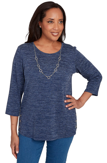 TOP *PLUS* MELANGE W/NECKLACE 4 COLORS