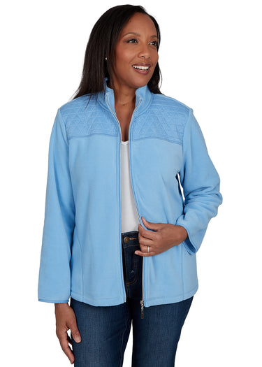 JACKET *PETITE* ZIP FRONT QUILT YOKE 2 COLORS