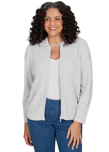 SWEATER *MISSY* ZIP CARDIGAN 4 COLORS