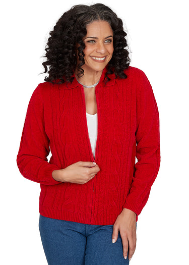 SWEATER *PLUS* ZIP CARDIGAN 3 COLORS
