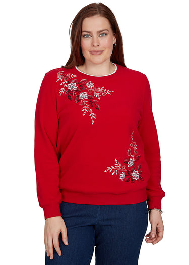 TOP *PLUS* ASYMMETRIC EMBROIDERY 4 COLORS