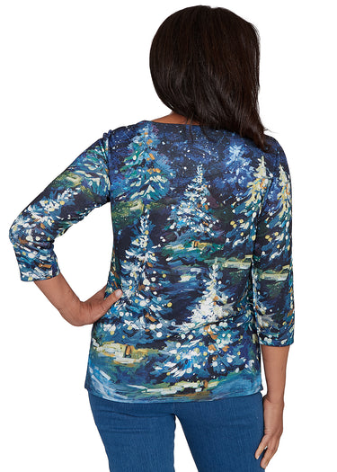 TOP *PETITE* NAVY STARRY NIGHT