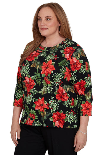 TOP *PLUS* BLACK POINTSETTIAS