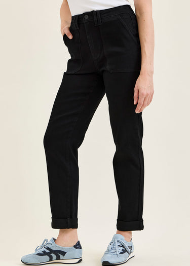 DENIM PANT *MISSY* BLACK HIGH WAISTED AURORA WEEKENDER