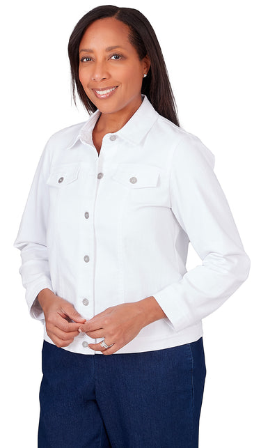 JACKET *PETITE* MEDIUM AND WHITE DENIM