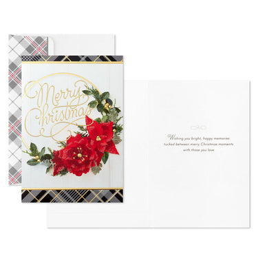 MERRY CHRISTMAS POINSETTIA BOXED CARDS