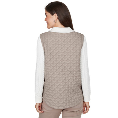 JACKET *PLUS* TAUPE MULTI ZIP FRONT QUILTED