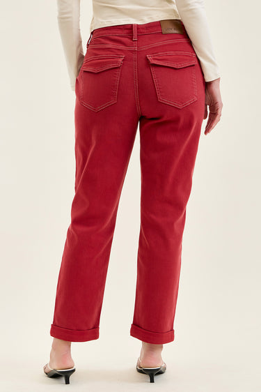 DENIM *MISSY* HAUTE RED HW AURORA WEEKENDER
