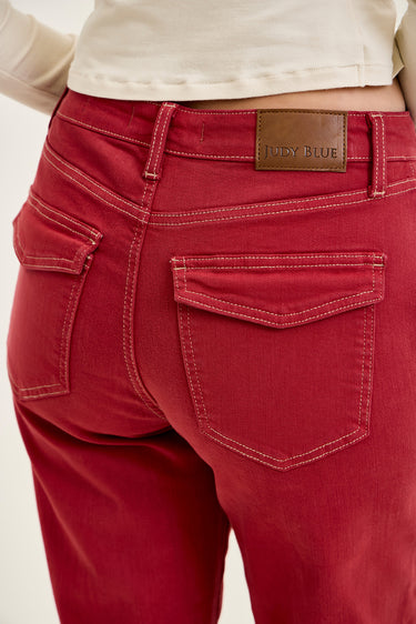 DENIM *MISSY* HAUTE RED HW AURORA WEEKENDER