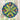 STAINED GLASS HANGING PANEL IN A ROUND GEOMETRIC DESIGN