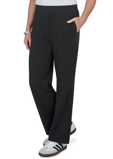 PANT *MISSY* CHARCOAL PULL ON STRETCH RIB